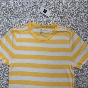The Gap Modern Tee Yellow and Cream Striped Top